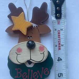 Reindeer Ornament with star vintage